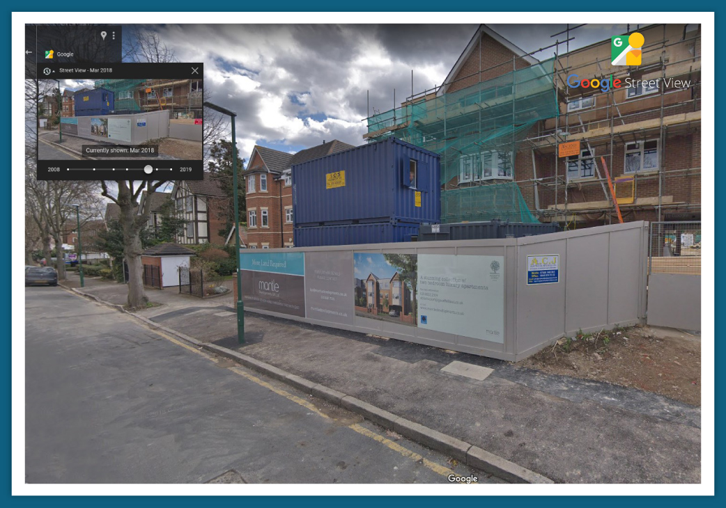 Google Maps (Stret View) Snapshot of a South London Building During Re-Development